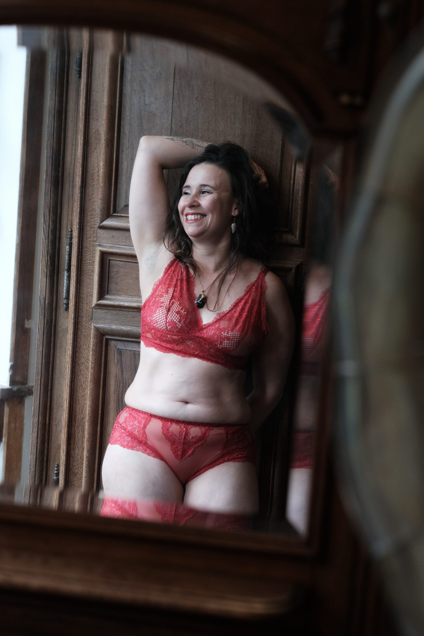 Culotte Emboîtante Rubis 2 Rouge | Dentelle & Résille