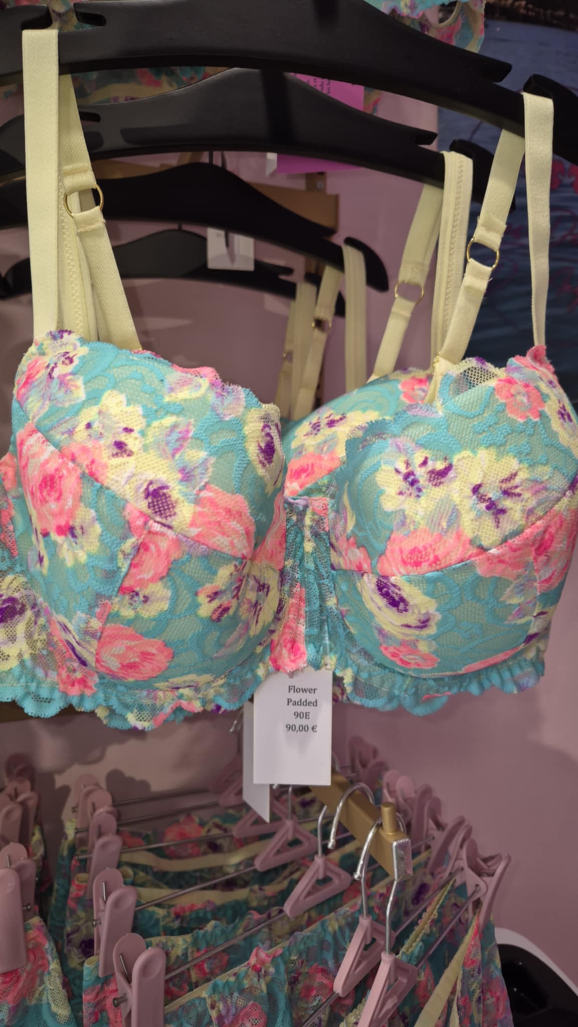 Soutien-Gorge Padded Flower – Dentelle Multicolore Turquoise – Image 3