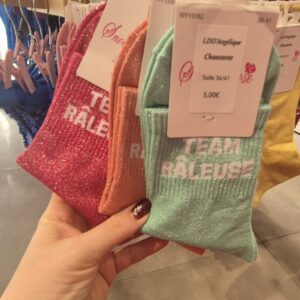 chaussette a paillette femme avec "mot"