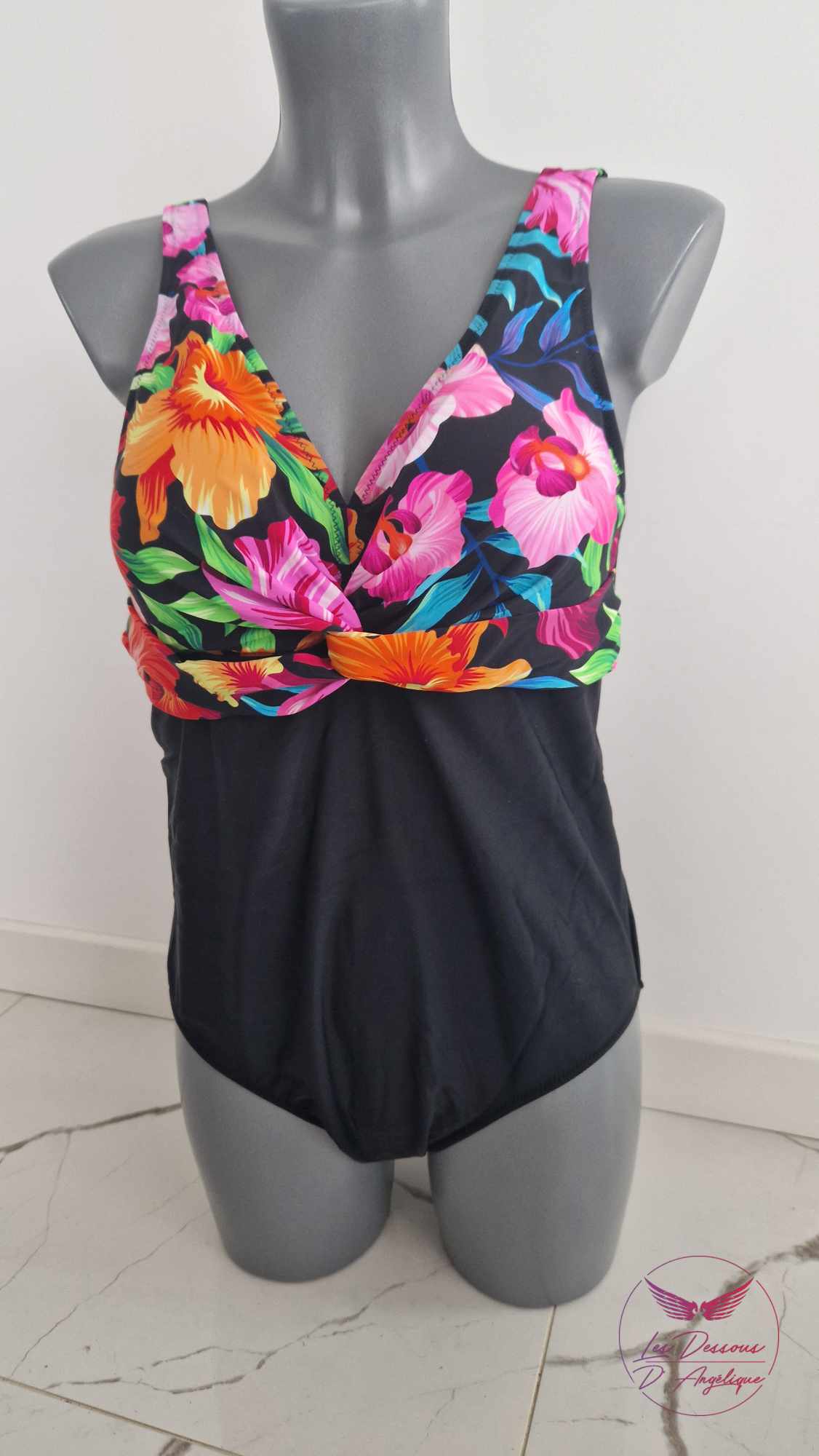 Maillot de Bain 1 Pièce Grande Taille Femme Imprimé Fleuri – Image 3