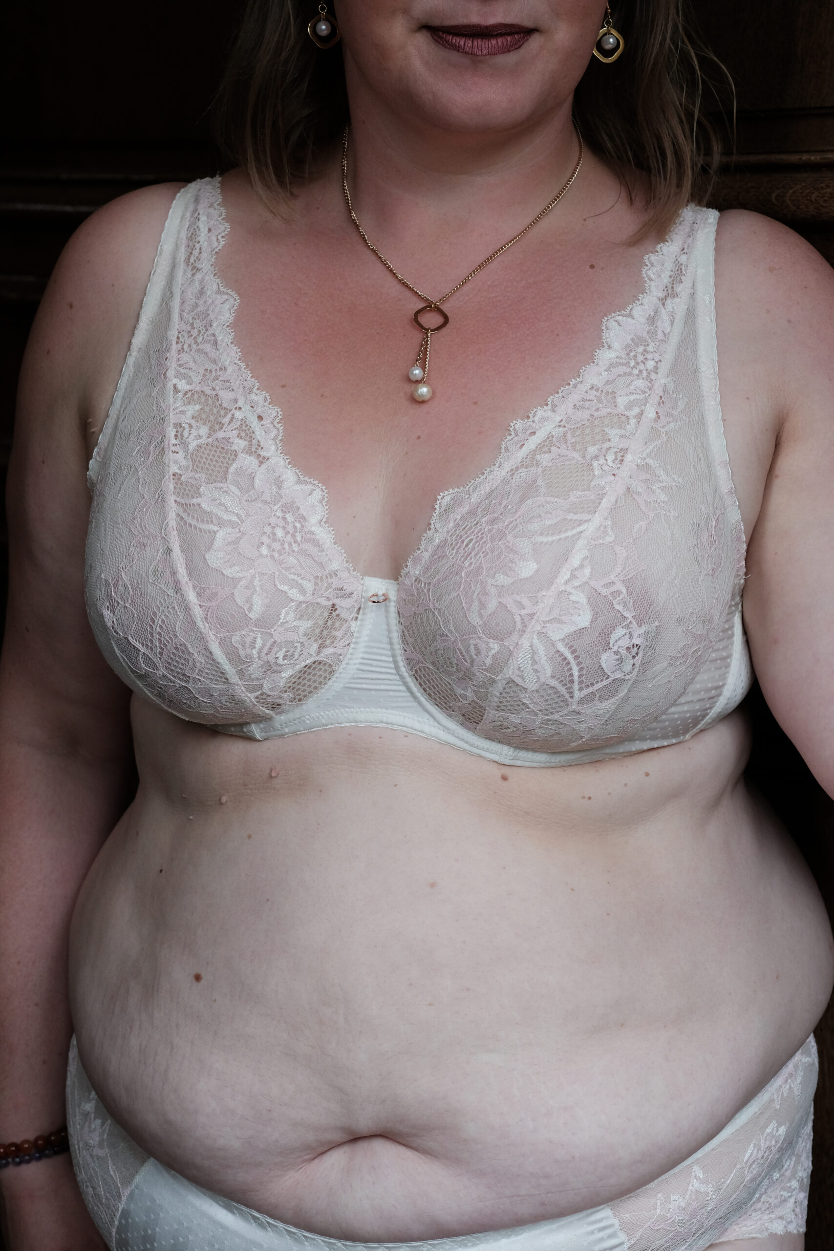 Soutien-Gorge bralette GT Nacre – Dentelle Écru et Rose Poudré – Image 2