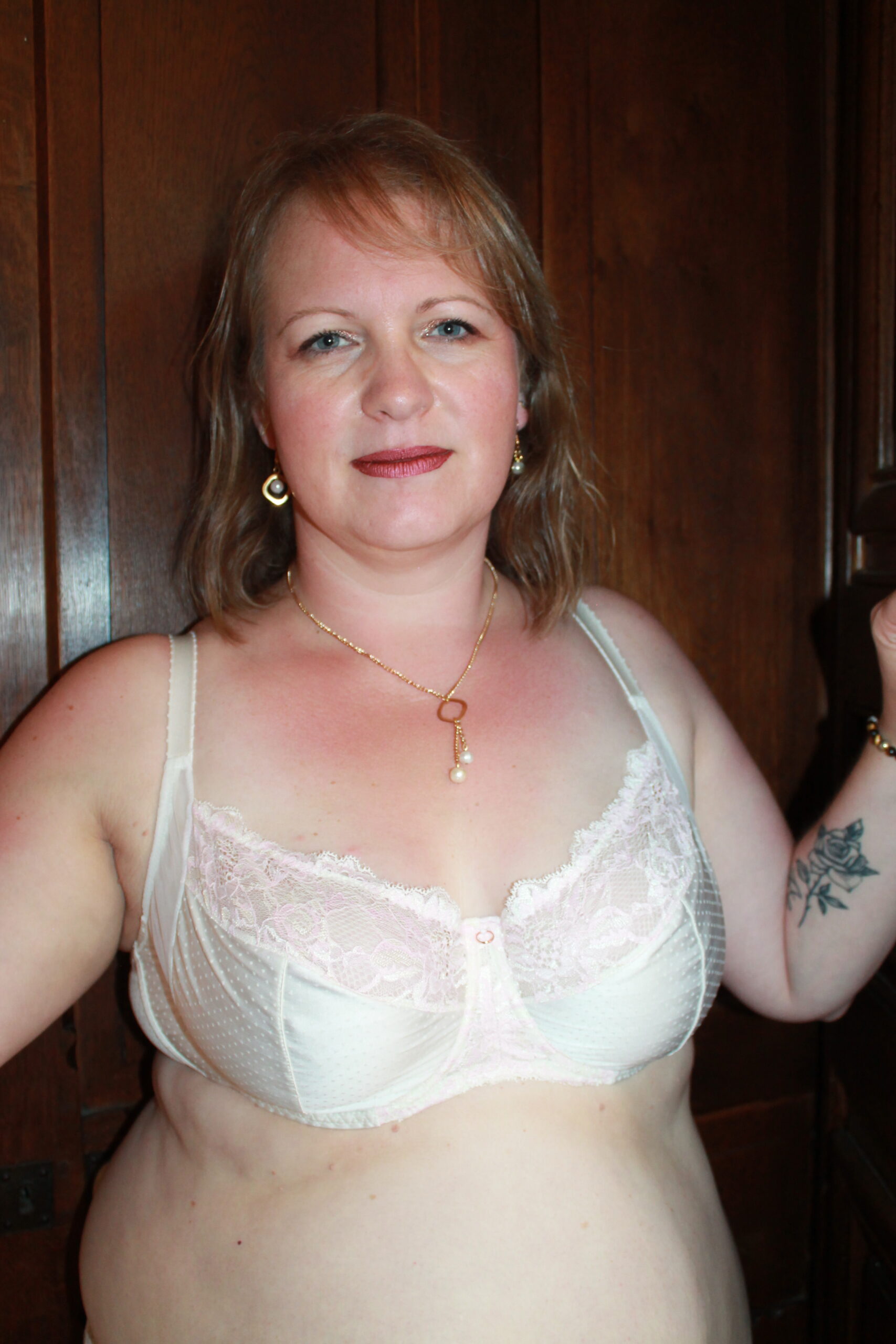 Soutien-Gorge Maxi Soft Nacre – Dentelle Écru et Rose Poudré – Image 4