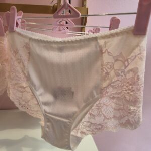 Culotte  Nacre – Microfibre Écrue et Dentelle Rose Poudré