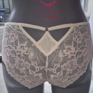 Slip Nacre dentelle écru rose poudré