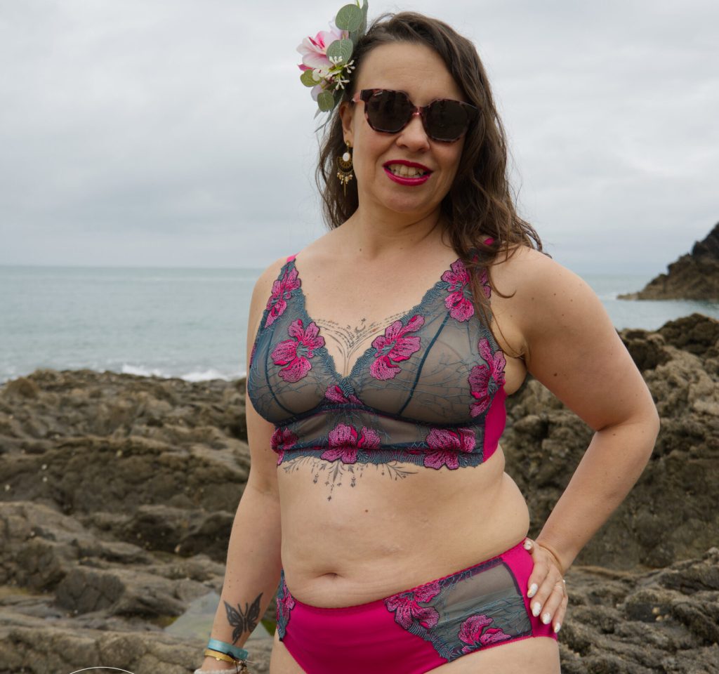 BRASSIERE SANS ARMATURES ROSE ET VERTE